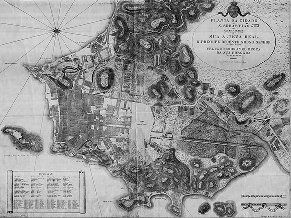 Mapa do Rio de Janeiro, 1812/ Mapa del Rio de Janeiro, 1812/ Rio de Janeiro map, 1812